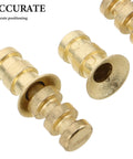 Gold-finish metal pins for Metal Table Pins And Dowels Set For Furniture Joints And Desk Assembly Alignment and upgrades.
