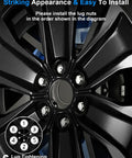 Diagram showing installation order for 24 Pcs M14x1.5 Lug Nut Set For Chevy Colorado Suburban Silverado Tahoe Express 1500 GMC Yukon Sierra 1500 Ford F150 Expedition Chrome One Piece Design Wheel Nuts