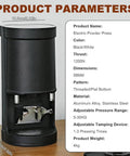 Professional Electric Espresso Tamper Machine With Heavy Duty Stainless Steel Coffee Press and Adjustable Pressure Control for consistent barista pulls.