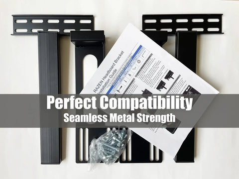 Universal Headboard Bracket For Sealy Ease And Tempur Ergo Adjustable Bed Frames Hella Robust Steel parts with installation guide and hardware.
