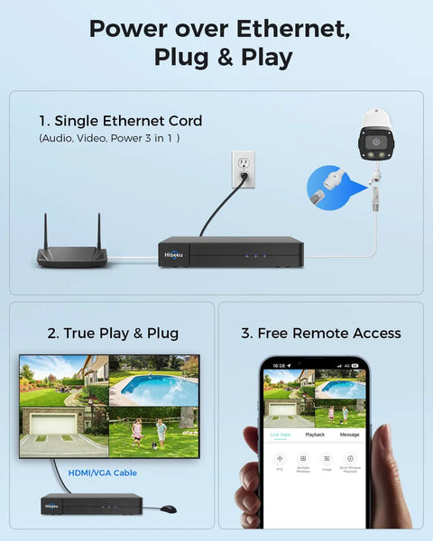 5MP PoE Outdoor IP Camera With Real Time 2 Way Audio, Spotlight and Alarm, IP67 Waterproof, Remote Access, No Monthly Fee, Works With PoE NVR and ONVIF Compatible NVR