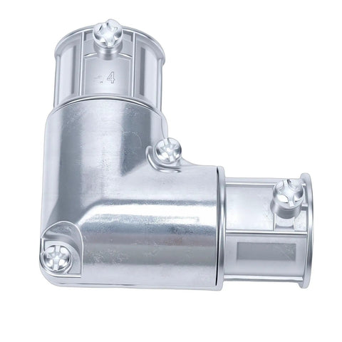 Rock Solid 3/4 Inch EMT Conduit Fitting Inside Corner Pull Elbow 90 Degree Bend silver zinc material for seamless electrical runs.