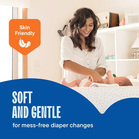 Hella Heavy Duty Disposable Pee Pads 200 Pack Multi Purpose Underpads Super Absorbent Waterproof Bed And Chair Liners For Pet Potty Training And Baby Changing 17X24 Inch, shown in use during diaper change.