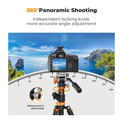 Camera on Travel Ready Compact Fluid Head For Tripods With Pan And Tilt Arca Swiss Compatible 360 Degree Panning