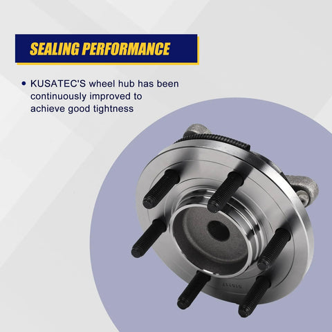 Front Wheel Bearing And Hub Assembly 2 Pack For 2009 2010 Ford F150 With 6 Lug ABS Direct Fit Replacement shown in close-up