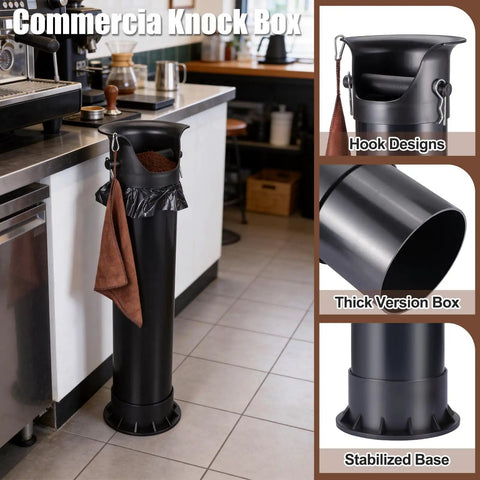 18L Coffee Knock Box For Coffee Shops, Bars And Home, Floor Standing Commercial Espresso Grounds Bin With Removable Inner Bucket