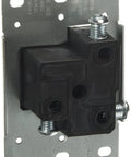 Back view of 50 Amp 250 Volt Flush Mount Receptacle With Grounding Straight Blade Industrial Grade Electrical Outlet 1 Pack Black 5374 S00 Durable Thermoplastic Housing With Brass Double Wipe Contacts For Secure Power