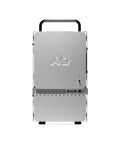 Front view of DIY Mini ITX PC Case Kit With Powder Coated Aluminum Chassis Chrome Handles Dual Slot GPU Small Form Factor