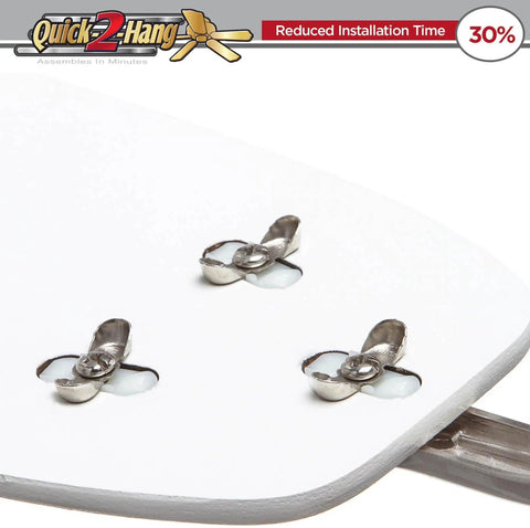 Quick 2 Hang detail on 52 Inch Classic Flush Mount Indoor Ceiling Fan With No Light And Pull Chain, Dual Finish Blades