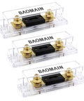 Tough As Nails Three Pack ANL Fuse Holder Kit Rated For 400 Amps Gold Plated Terminals for car audio amplifiers.