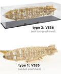 1:453 Scale D LZ129 Airship Wooden DIY Model Kit For Teens And Adults Dope Build With High Precision Cut Technology in display case
