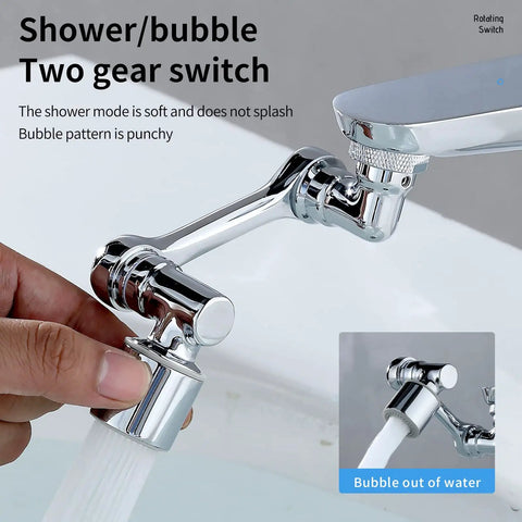 Faucet Extender With 1080 Degree Swivel Sprayer Attachment For Kitchen And Bathroom Universal Fit Water Nozzle in chrome finish