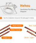 Ultra Quiet Bathroom Exhaust Fan With LED Light 110 CFM Ceiling Mount Ventilation Fan 1.0 Sones wiring diagram