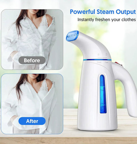 Portable Clothes Steamer For Wrinkle Removal Easy To Use Handheld Travel Steam Iron 700W Power 240ml Big Capacity Rust Resistant
