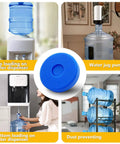 Leakproof Water Jug Cap Set For 3 And 5 Gallon Jugs, caps shown with dispensers and storage, food grade silicone, 55mm bottles