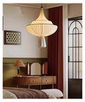Nordic Retro Cloth E27 Pendant Lights for Living Dining Room Chandeliers Home Lighting Bedroom Hanging Light Fixtures,Art in a cozy room setting.