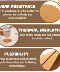 Ten Piece Natural Cork Self Adhesive Sheets Eight Point Three By Eleven Point Seven Inches One Millimeter Thick showing wear resistance, thermal insulation, and flexibility.