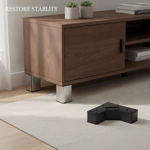 Stainless Steel L-Shaped Furniture Leg Replacement For Sofas, Beds, Cabinets With Plastic Base, 13 X 3.3 X 1.6 Inches under cabinet