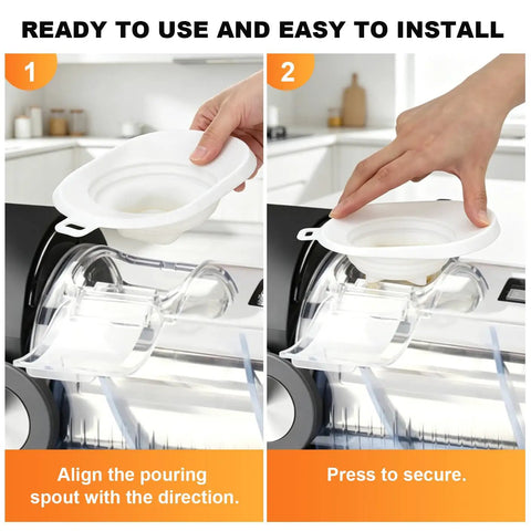 Using Foldable Silicone Funnel With Anti Splash Flow Hood For Ninja Slushie Machine Models FS300 FS301 NC700 NC701 NC500 NC300