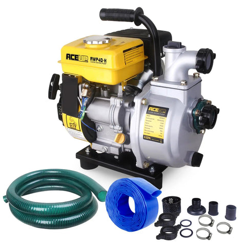 Gas Powered Water Pump 1.5 Inch With Hose 79 GPM 2.1 HP 79.8cc Engine Lightweight EPA Certified Portable Transfer Pump with accessories