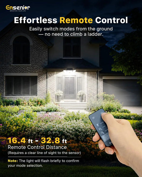 Slick Solar Motion Sensor Flood Lights Providing Outdoor Security With Remote Control And Four Lighting Modes Sensing Activity Up To Thirty Two Feet Away In Matte Black Housing So You Can Guard The Yard Without Breaking A Sweat
