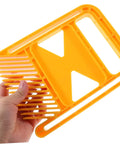 Premium Woodworking Featherboard With Ergonomic Knobs For Table Saws And Band Saws Locks In Tight for stability, yellow plastic design.
