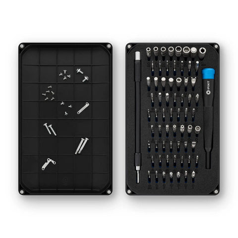64 Piece Precision Bit Set With Magnetic 4mm Handle Mako Driver Kit For Electronics Repair Includes Flexible Extension And Swivel Top