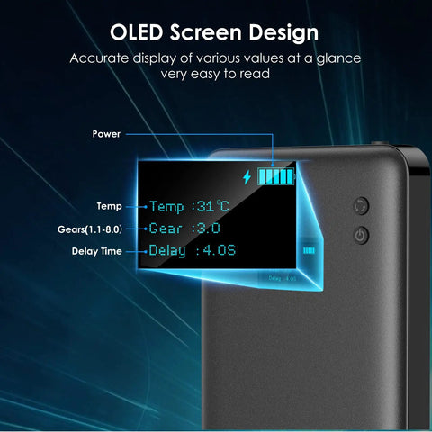 OLED screen on 80 Level Adjustable Portable Spot Welder With LCD Screen Built In 6000mAh Battery 5m Nickel Cable And 4X4 Holders