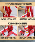 Steps to operate Heavy Duty 2 Ton Folding Hydraulic Engine Hoist With Telescopic Boom And Six Durable Casters Rock Solid Cherry Picker.