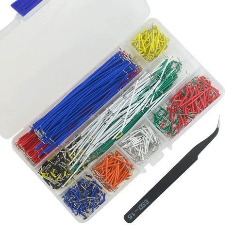 560 Piece Jumper Wire Kit With 8 Colors And 14 Types 2.54mm Dupont Jumpers For Breadboard Circuits PVC Soldering with Tweezer