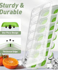 Top-Shelf Silicone Ice Cube Trays 4 Pack With Tight-Fitting Lids Easy-Peel Design showcases sturdy one-piece design and thickened edges.