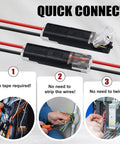 50 Pack Double Wire Plug In LED Strip Light Connectors 2 Pin Quick Connect With Locking Buckle No Stripping For AWG 18 22 Wires