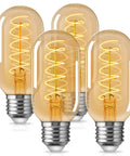 4 Pack Vintage Edison LED Bulbs 4W Filament With 60 Watt Equivalent T45 Style Non Dimmable Warm White 2700K E26 Base