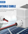 Close-up of 63 Amp Solar Panel Disconnect Switch For DC 12 To 400V And AC 90 To 400V in UV proof IP65 box with cable connected