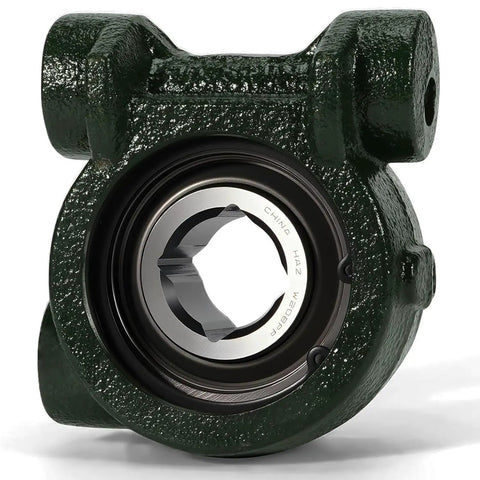 Direct Fit One And One Eighth Inch Square Disc Harrow Bearing Unit for John Deere Tractors, green steel, pre-lubricated sealed bearing