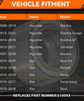Vehicle fitment chart for Plug And Play Front Wheel Bearing Hub Assembly For Hyundai Elantra 2007 2018 Left Right Driver Passenger Side Easy Bolt On Direct Swap Oem 510093.