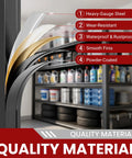 Heavy Duty 5 Tier Garage Shelving Unit Packing 5000 Lbs Metal Storage Rack Adjustable showing quality materials like heavy-gauge steel.