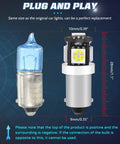 Comparison of blue car bulb and 12V White BA9S LED Bulb For Car Interior Lights 1445 1815 1816 1893 1895 53 57 64111 755 0.8W 100lm