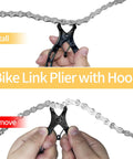 Using link pliers with hook from Six Seven Eight Speed Bike Chain Kit With 116 Links, Chain Breaker, Link Pliers And Hook, Quick Release Buckle