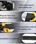Installation steps for Exhaust Wrap Heat Shield Roll 2 Inch By 16 Foot Fiberglass Heat Wrap For Exhaust Pipes On Motorcycle And Car