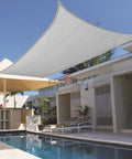 16x18 Waterproof Shade Sail Rectangle With Hardware Kit Light Gray UV Block Outdoor Patio Cover over pool area