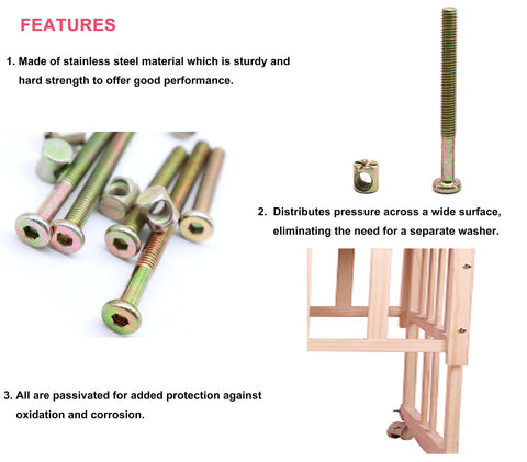 Crib Hardware Replacement Kit Beef Up Your Crib With Hex Socket Cap Bolts And Barrel Nuts Set For Bunk Beds Cots Chairs