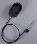 Three Piece Aluminum Recliner Cable Pull Handles In Black Oval Shape For Easy Angle Adjustments And Cozy Rest on grey background