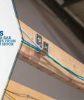 4 Inch J Cable Support Hook Workhorse Heavy Duty Zinc Plated Steel Cable Organizer Holds Up To 300 Cat 5E Wires Includes Snap In Retainer Bar To Keep Cables From Slipping 25 Pack Ideal For Data Cabling In Walls And Closets mounted on wooden beam holding cables