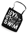 Paddler Tote Bag For Dragon Boat Racing And Dragonboating Fans, black tote with 'Sync Or Swim' text and dragon boat graphic