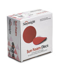 Box of Sunmight Sun Foam Discs for polishing, featuring a red foam disc on the front. Innovative technology for reduced polishing time.
