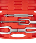 Jiimee 5-piece ball joint separator set in red case with forks, puller rod, handle and adapters