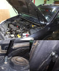 Open engine hood with installed Toyota Camry Hood Struts 2007 To 2011 Lift Supports Set Of 2 Gas Springs With Screwdriver Included