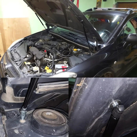 Open engine hood with installed Toyota Camry Hood Struts 2007 To 2011 Lift Supports Set Of 2 Gas Springs With Screwdriver Included