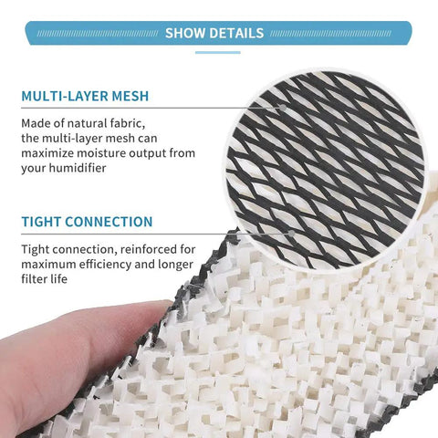 Humidifier Filter A Replacement For Sunbeam And Holmes 4 Pack Keeps Moisture Up with multi-layer mesh and tight connection detail